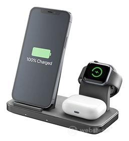 Cellularline Trio Wireless Charger Supporto di ricarica wireless 3in1 per dispositivi Apple (AZ)