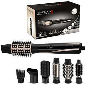 Remington, Spazzola ad aria, Ioni, Asciugacapelli, 6 accessori:setole rigide, testine ceramica e setole (25/38/50 mm), concentratore, accessorio volume, 2 velocit?/ T?C, BlowDry&StileCaring1200,AC7700 (AZ)