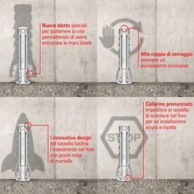 Tasselli con vite cilindrica SX Plus 8x40 SP (50 Pz.)