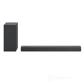 LG S75Q Soundbar TV 380W, 3.1.2 Canali con Subwoofer Wireless, 2 canali up-firing, Audio Meridian, Dolby Atmos, DTS:X, AI Sound Pro, Audio ad Alta Risoluzione, Bluetooth, Ingresso Ottico, HDMI in/out (AZ)