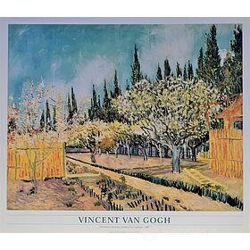 Vincent Van Gogh - Orchard in blossom, bordered by cypresses 1888 - Poster vintage originale anno 1996