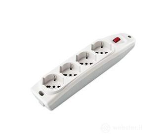Poly Pool PP0398X Presa quadrupla pluristand + interr, Bianca (AZ)