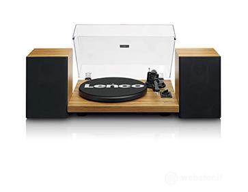 Lenco 810047 giradischi stereo ls500wd con altoparlanti - bluetooth - trasmissione a cinghia - vassoio in metallo da 280 mm - preamplificatore e amplificatore - cartuccia audio technica - legno nero