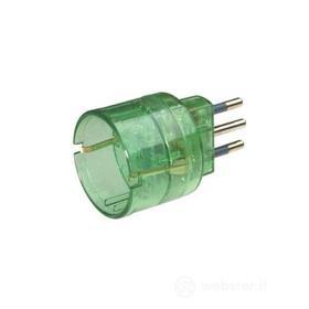 Adattatore spina tedesca - italiana 10A Tasparente Verde (AZ)