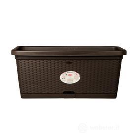 Stefanplast 2075955 Vaso di Fiori Naturale con Auto-irrigazione Sistema Moka 80 x 40 x 34 cm (AZ)
