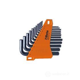 Beta 96N/SC12 - Set Chiavi a Brugola professionali, Chiavi Esagonali Maschio Piegate Brunite con Supporto - 12 Pezzi. Chiavi a brugola misure: 2 - 2,5 - 3 - 3,5 - 4 - 4,5 - 5 - 6 - 7 - 8 - 9 - 10 mm (AZ)