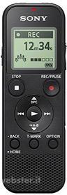 Sony ICD-PX370 Registratore Digitale Mono, Optimized Voice Rec, Altoparlante Integrato, Jack Cuffie e Microfono, Memoria 4 GB + Slot microSD, USB Integrato, Batteria fino a 57 Ore, Nero (AZ)