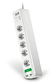 APC Surge Arrest Essential - PMU5-GR - Presa Filtrata (5 Uscite Schuko, 2 Porte per la Carica USB) (AZ)