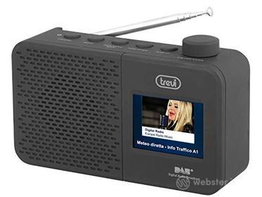 "Trevi Dab 795 R Radio con Ricevitore Digitale Dab/Dab+ e Fm con Rds, Grande Display LCD a Colori 2.4"", Due Sveglie Programmabili, Funzione Orologio, Alimentazione a Corrente e a Batterie (AZ)"