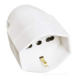 Presa volante pluristandard 10/16A uscita cavo assiale colore Bianco (AZ)