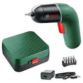 Bosch Avvitatore elettrico IXO, 6? generazione, verde, CONTROLLO VELOCIT? variabile, ricaricabile con cavo micro USB, con custodia (AZ)