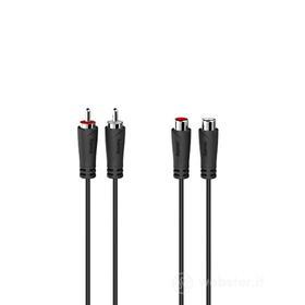 Hama - Prolunga audio 2 spine RCA maschio - 2 spine RCA femmina 3,0 m (AZ)