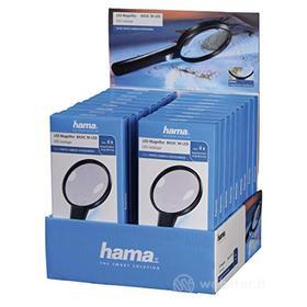 Hama - Lente d'ingrandimento da lettura a LED"Basic 90 LED" (18 pezzi in espositore, ingrandimento 4, diametro 90 mm, dimensione 94 mm x 202 mm x 16 mm), colore: Nero/Trasparente