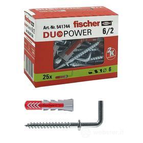 Tasselli DUOPOWER 6/2 con gancio medio (25 Pz.)