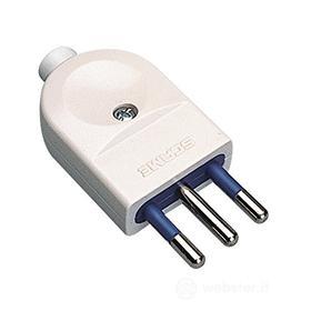 Spina elettrica 10 A 2P+T 250 V bianca (AZ)