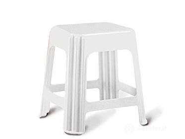 Giganplast 7590M/BI Sgabello Novanta, Bianco, 36x29x44 cm (AZ)
