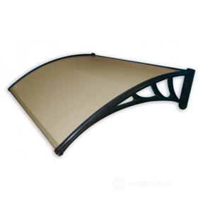 Pensilina Da Esterno In Policarbonato Alveolare. Colore Marrone. Supporti In Plastica. Spessore 3 Mm. (AZ)