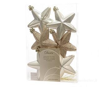 BOX 6 STELLE ASSORTITE 7,5 CM PEARL (AZ)