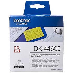 Brother DK44605 Etichette a Lunghezza Continua, Carta con Adesivo Rimovibile, 62 mm x 30.48 m, Giallo (AZ)