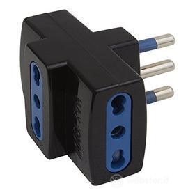 Adattatore multiplo 3 prese e spina 16A nero (AZ)