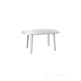 Tavolo da giardino in resina bianca ovale 135 x 85 tavolo per esterni (AZ)