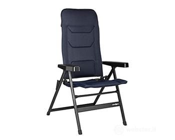 BRUNNER Rebel PRO (S-M-L) Sedia Pieghevole da Campeggio, Giardino, Terrazzo in Alluminio, Regolabile in 5 Posizioni, con Portata Fino a 150 kg, Schienale Alto, Nero o Blu (AZ)
