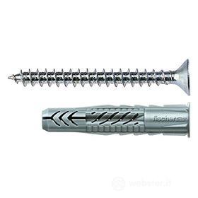 Fischer 50 Tasselli UX con vite, 6 x 50 mm, per Muro pieno, Mattone Forato, Cartongesso, 71549 (AZ)