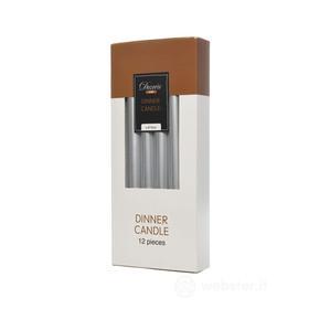 Wax Dinner Candle Metallic, Colour: Silver, Size: Dia2.15x25cm