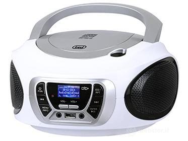 Trevi CMP 510 DAB Stereo Portatile CD Boombox Radio DAB / DAB+ con RDS, USB, AUX-IN, Presa Cuffia, Bianco (AZ)