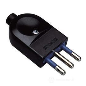 Spina elettrica 10 A 2P+T 250 V nera (AZ)