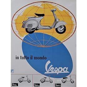 50° Anniversario Vespa - Designer Erberto Carboni - Poster vintage originale anno 1996