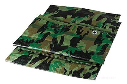 VERDELOOK Telo occhiellato Multiuso 2x3 m, Mimetico, per coperture stoccaggio edilizia (AZ)