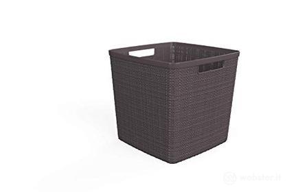 Curver Cestino Juliet Juta 100% Plastica Riciclata Quadrato, Pepe, L: 17 L (AZ)