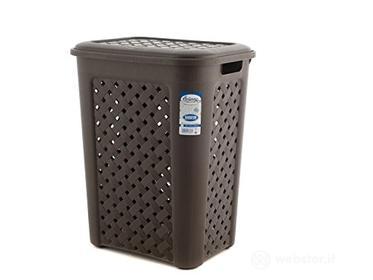Tontarelli Porta Biancheria heria Arianna Forato lt50 Riordino e Lavanderia, Wenge, 50 Litri (AZ)
