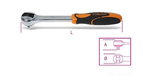 Beta 910/55 - Cricchetto Reversibile con Attacco Quadro Maschio 3/8", Cromato - 1 Pezzo (AZ)