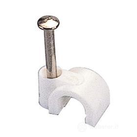 Graffette conf. 50pz. per cavo 6,0 mm tondo Bianche (AZ)