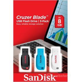 Kit 3 chiavette USB colorate Cruzer Blade 8 GB