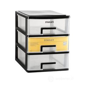 Porta minuteria medium 3 cassetti ESSENTIAL Nero, Giallo e Trasparente 18 x 23,9 x 30,2 cm STST40711 1