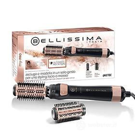 Imetec Bellissima My Pro Revolution BHS4 1100, Spazzola ad Aria Calda, Asciuga e Modella, Rotazione Automatica a Doppio Verso, 2 Spazzole da 40 e 50 mm, Ionizzatore, 1000 W, Rivestimento in Ceramica (AZ)