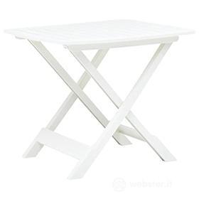 vidaXL Tavolo da Giardino Pieghevole Design a Doghe Robusto Durevole Leggero Elegante Tavola Arredi per Esterni Bianco 79x72x70 cm in Plastica (AZ)