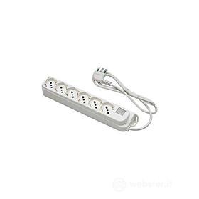 MULTIPRESA CON INTERRUTTORE 6 uscite/spina 2P+T 16A - bianca 8091312 (AZ)