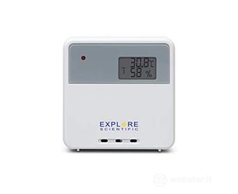 EXPLORE SCIENTIFIC ST1005 Sensore per esterni con Display LED per rilevare temperatura e umidit?, per stazione meteo WSH4009, RPW3008,RPW3009,RDC8001, montaggio a parete o supporto da tavolo, bianco