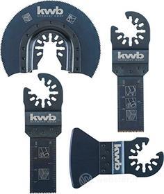 kwb BATTERIA Top BALLITOOL MULTITOOL LAME - Set utensili, 4 pezzi, incl. Lama di sega di immersione CV, sega a met? luminosa Segmento a segmento e spatola (AZ)