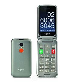 Gigaset GL590 Telefono Cellulare a conchiglia, Tasto SOS, Vivavoce, Torcia, Base di Ricarica, Display da 2.8, Grigio [Versione Italiana] (AZ)