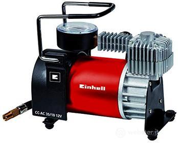 Einhell CC-AC 35/10 12V Compressore portatile (12 V accendi sigari, max 10 bar, tubo alta pressione 1,5 m, cavo alimentazione 2,8 m, incl. adattatori per bici e gonfiabili, ago per palloni) (AZ)