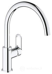 GROHE Start Flow 31555001 - Miscelatore monocomando per lavello (monoforo, beccuccio alto con mousseur), cromato (AZ)