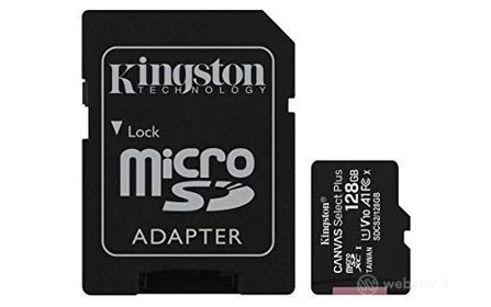 Kingston Canvas Select Plus SDCS2/128GB Scheda microSD Classe 10 con Adattatore SD Incluso, 128 GB (AZ)