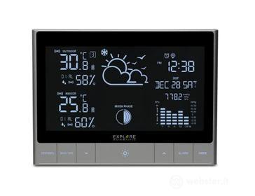 Explore Scientific WSH5002 Stazione Meteo orizzontale, Ampio Display, Temperatura, umidit? interna e esterna, previsioni del tempo, supporta fino a 3 canali esterni, sensore incluso, nero