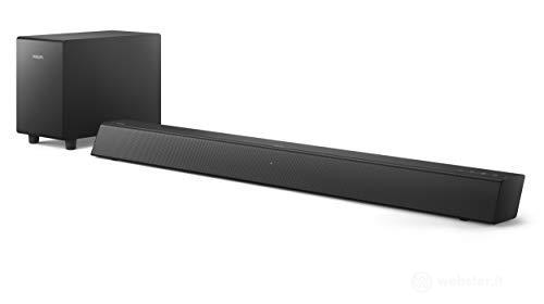 PHILIPS AUDIO B5305/12 Soundbar Bluetooth con Subwoofer Wireless, 2.1 Canali, 70 W, HDMI ARC, Design Geometrico con Staffa per Montaggio a Parete, Modello 2020/2021 (AZ)