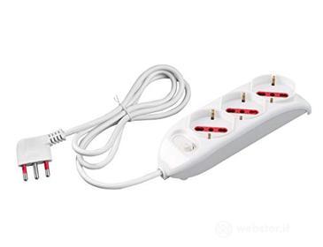 ROSI RS94001 Multipresa Serie Emilia, Bianco, 3 prese schuko biv. 10/16A (AZ)